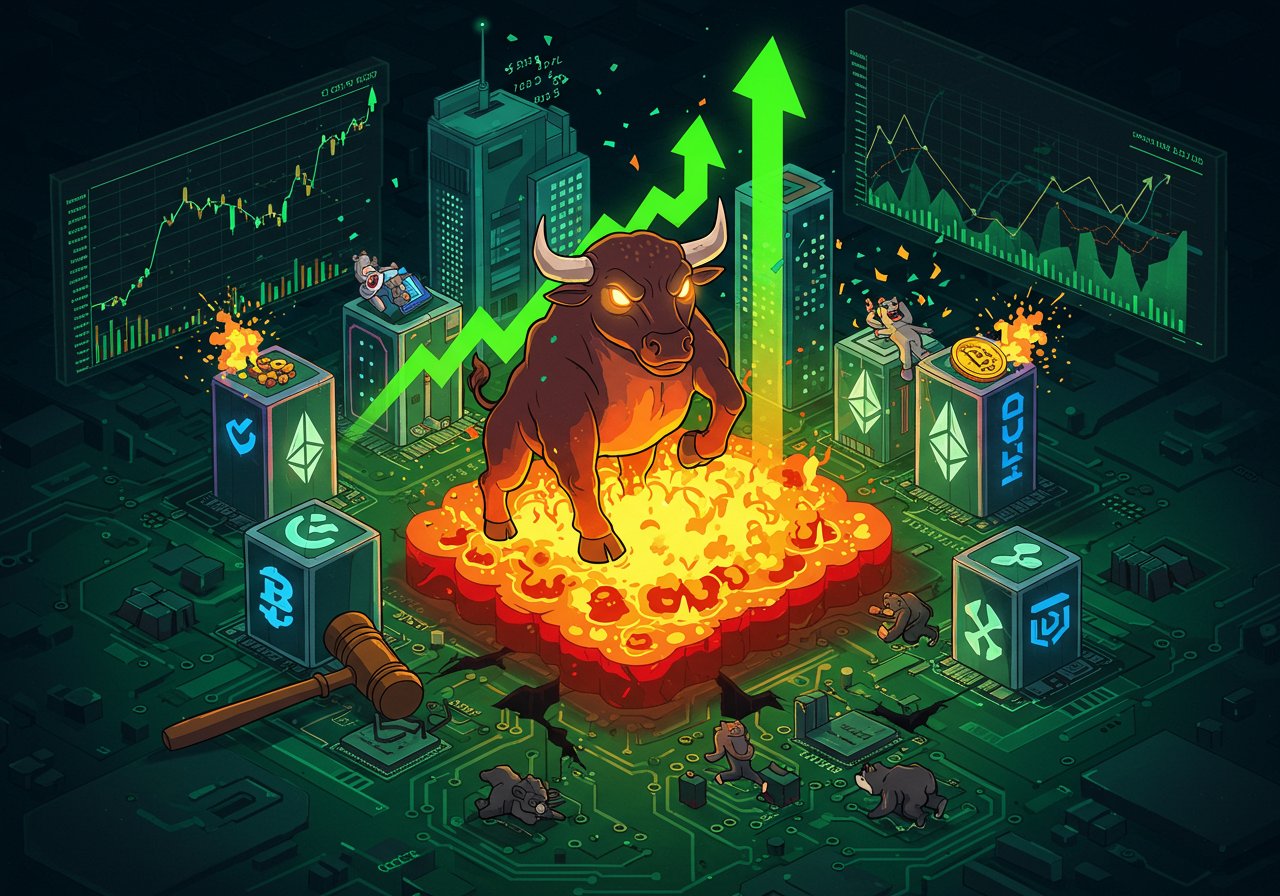 Crypto Rally: Bitcoin Leads as Market Cap Soars on Ceasefire & Shorts