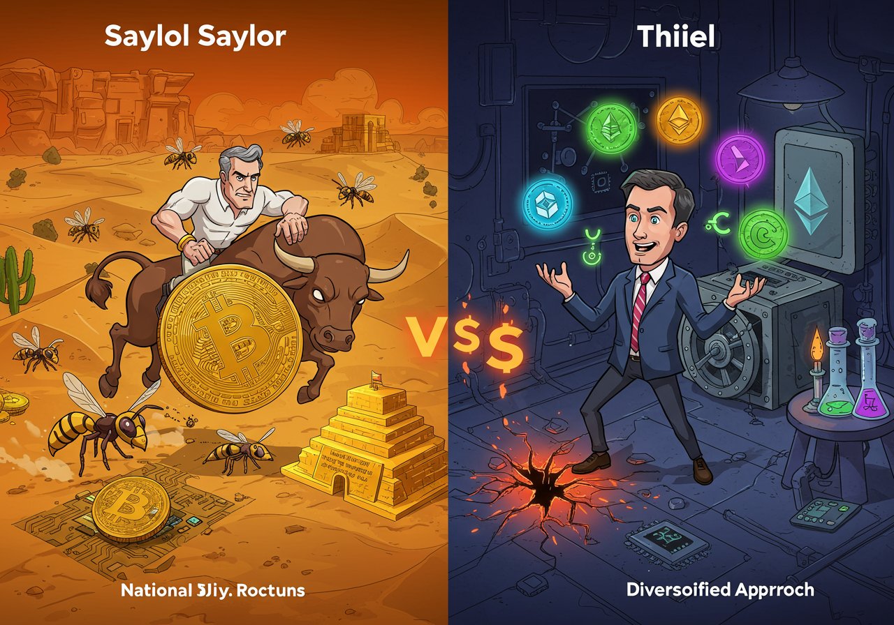 Thiel vs. Saylor: Bitcoin Bets and the Future of Crypto Treasuries Thiel vs. Saylor: Bitcoin Bets and the Future of Crypto Treasuries