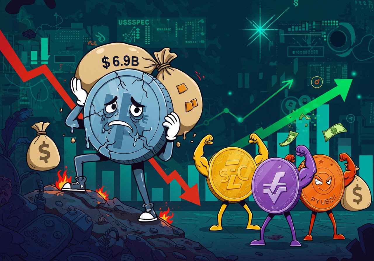 USDe’s Retreat: Synthetic Stablecoin Struggles Amidst Fiat-Backed Gains