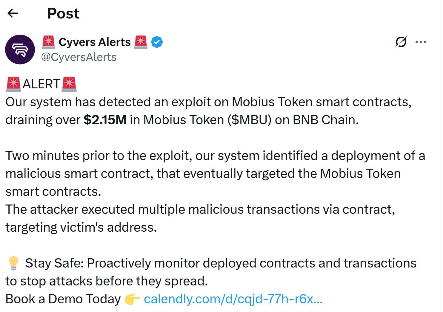 Source: Cyvers Alerts