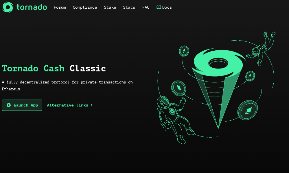 Tornado Cash website. Source: Tornado.Cash