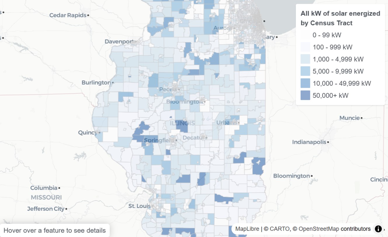As of June, more than 4,700 megawatts of operating solar capacity have been installed throughout Illinois. Source: Ilsolarmap