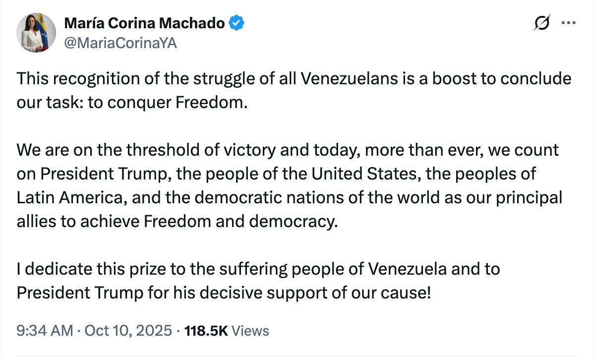 Source: Maria Corina Machado
