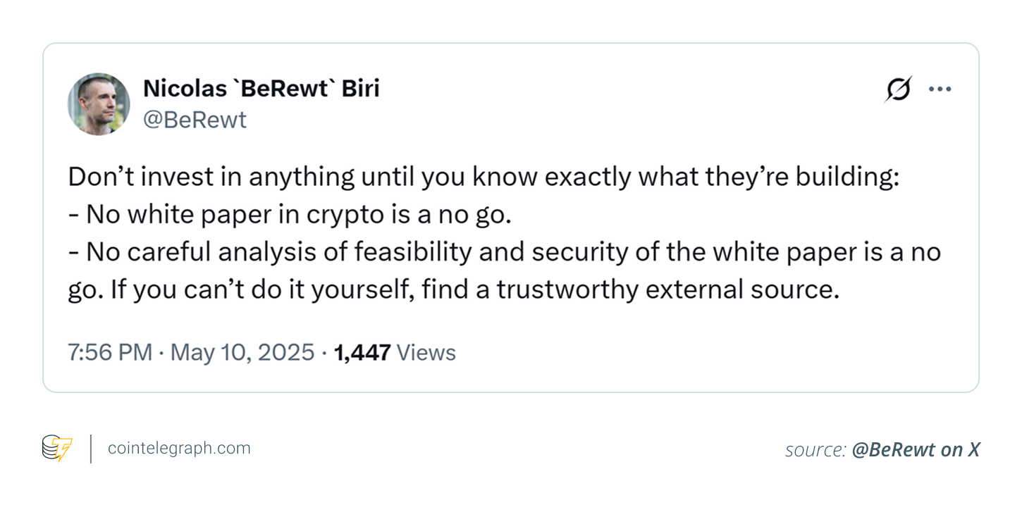 A caution about white paper