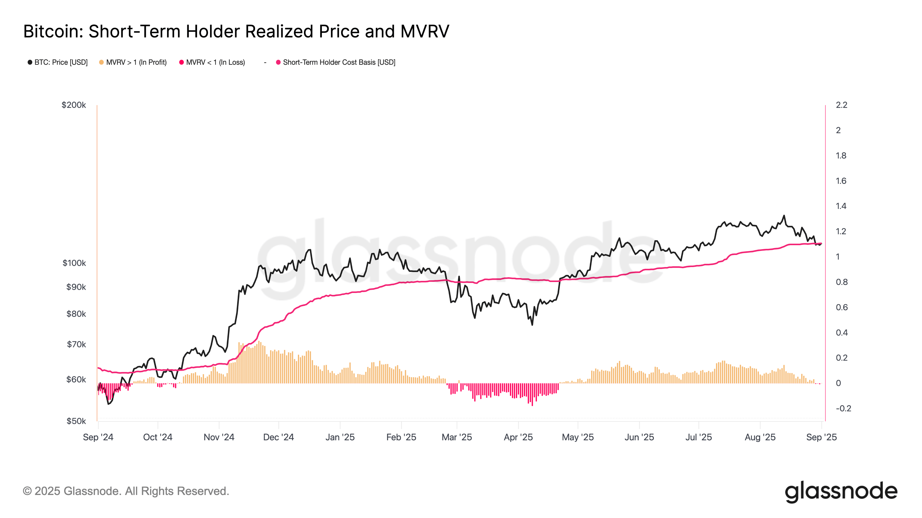 Bitcoin STH realized price and MVRV. Source: Glassnode