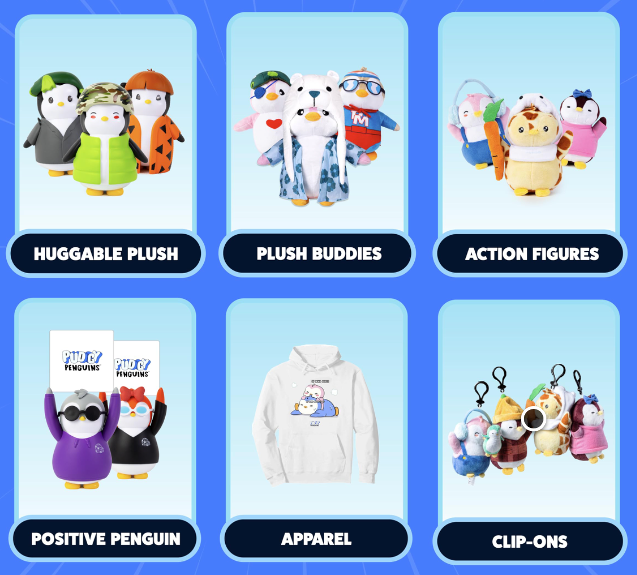 Pudgy Penguins toys and apparel. Source: Pudgy Penguins’ Amazon page
