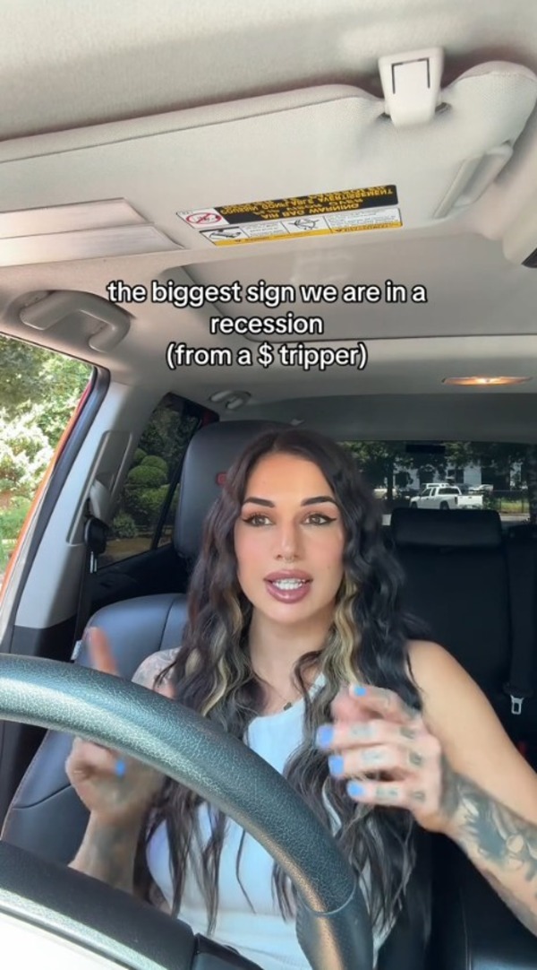Customer behavior at adult clubs is an economic indicator, according to the “stripper index.” Source: Kodi Rose/TikTok