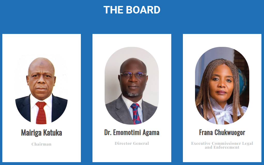 Part of the Nigerian SEC's board. Source: Nigerian SEC