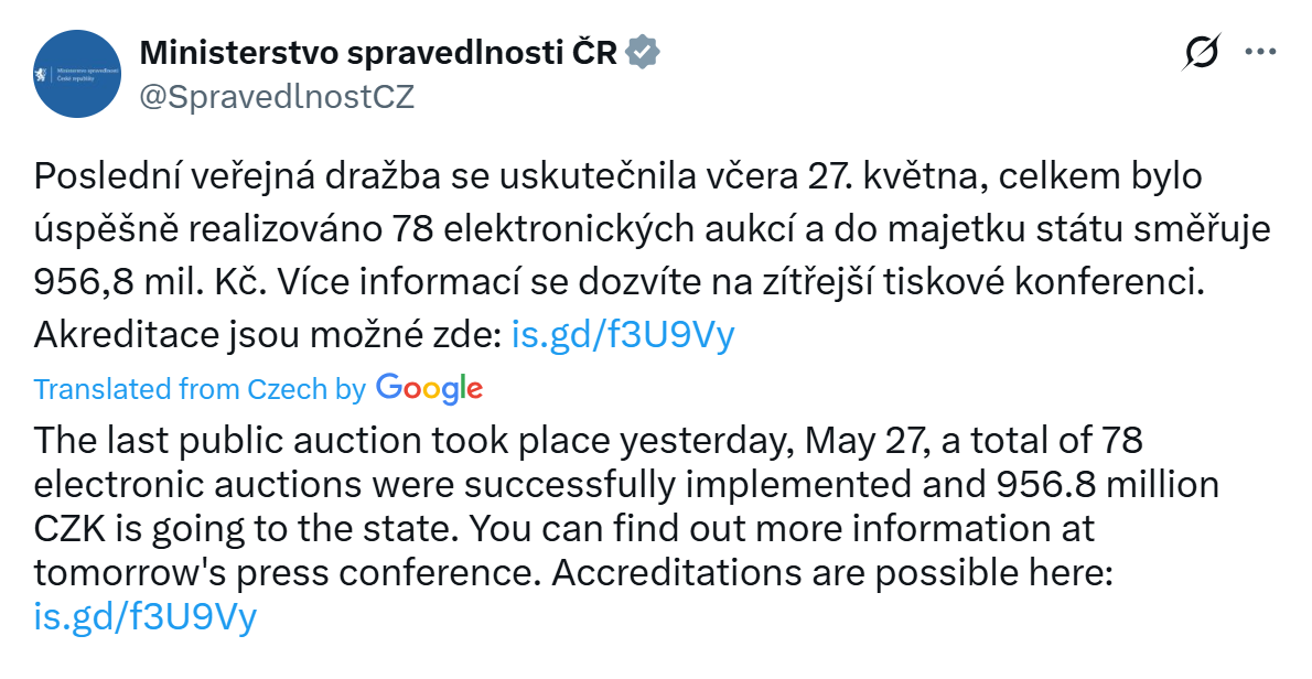 Source: Ministerstvo spravedlnosti ÄŒR