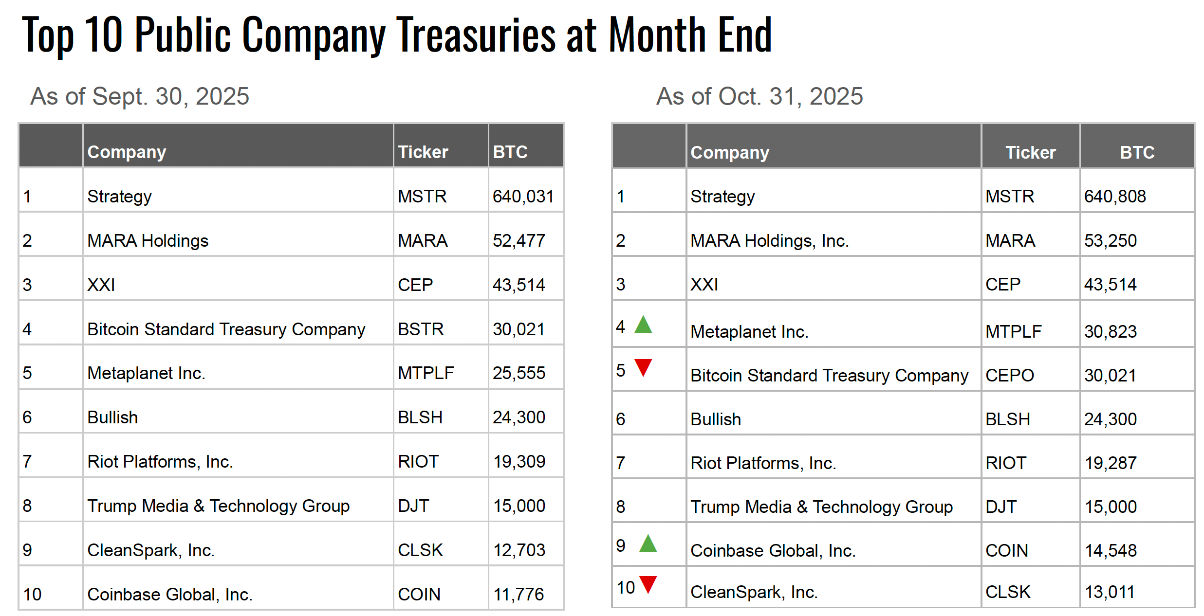 Top corporate Bitcoin holders. Source: BitcoinTreasuries.NET