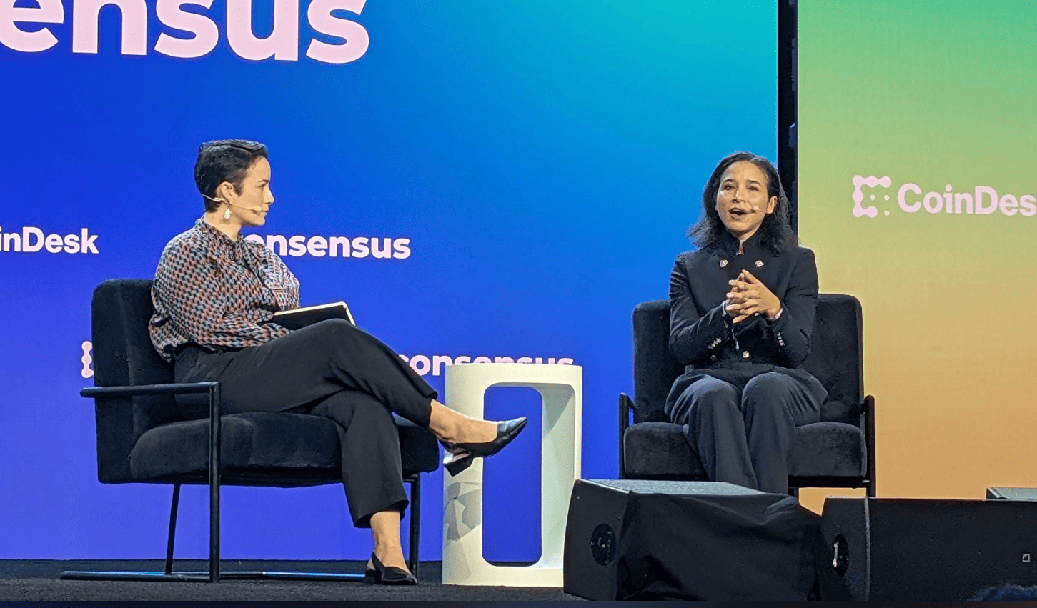 Interview with Adrienne Harris (pictured left). Source: Cointelegraph