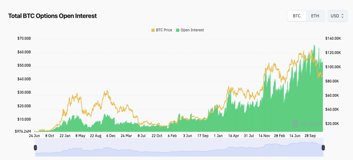 Total BTC options open interest (screenshot). Source: CoinGlass