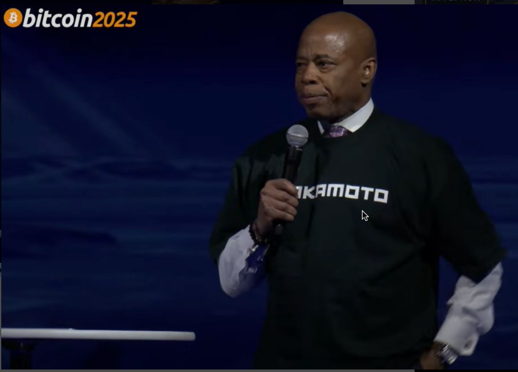 New York City Mayor Eric Adams speaking at Bitcoin 2025: YouTube
